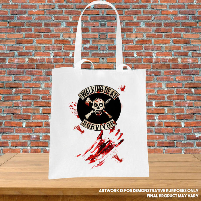 Printed Tote Bag The Walking Dead Survivor Bloody Zombie Printed Inspired