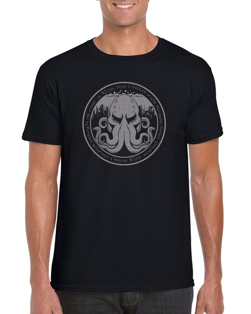 " In His House At R'yleh...  " Cthulhu Lovecraft Inspired Book T-shirt S-2XL