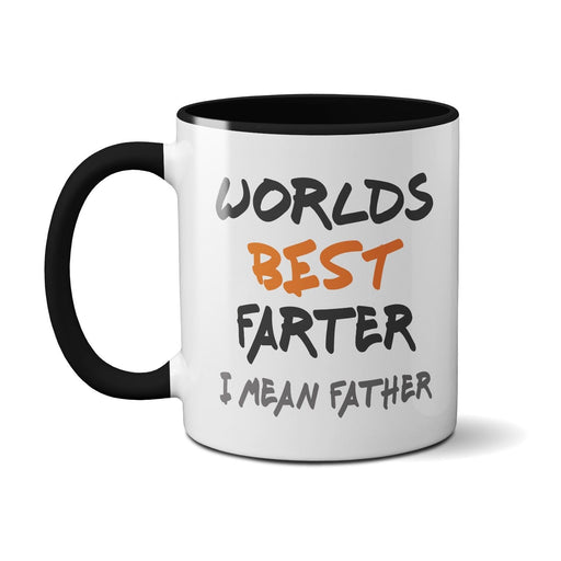World's Best Farter I Mean Father (Orange) Novelty Funny Mug Dad's Gift Present