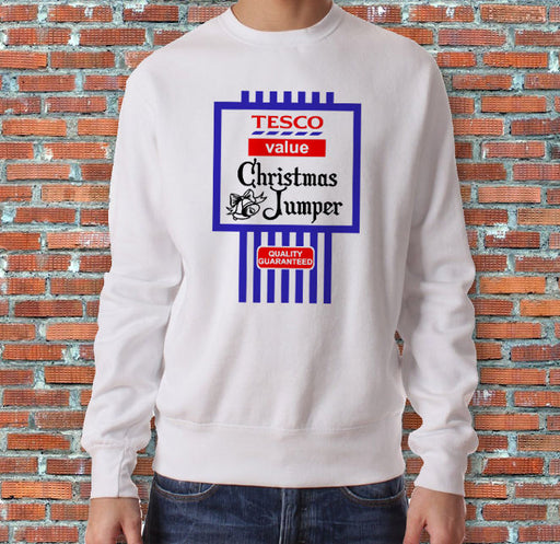 Tesco Value Christmas Jumper Sweater Sweatshirt Parody Funny S to 2XL