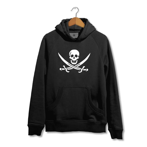 Jolly Roger Pirate Skull Hoodie - Funny Novelty - Black Flag
