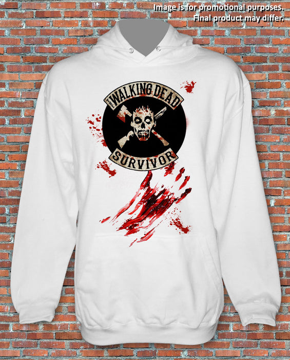 The Walking Dead Survivor Bloody Zombie Hand Print Inspired Hoodie S to 2XL