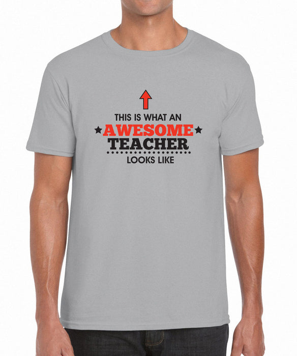 "This is what an awesome teacher looks like" Teacher Gift Graphic T Shirt