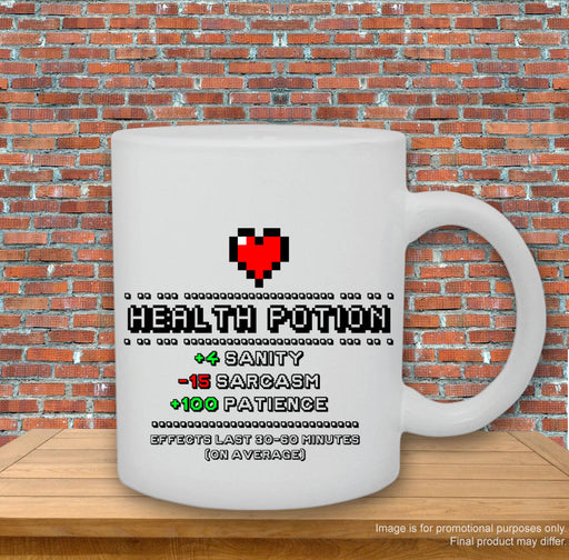 Health Potion Video Game RPG Parody Printed Mug