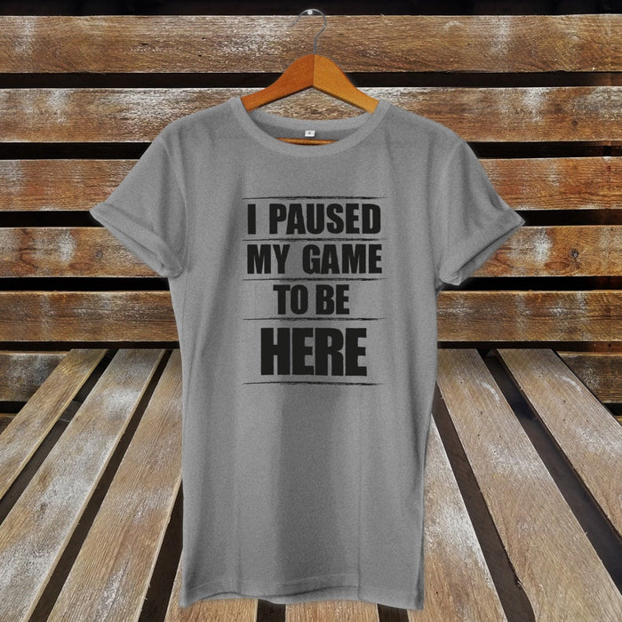 I Paused My Game To Be Here Gaming T-Shirt Boys Men - Funny - Joke Present Gift