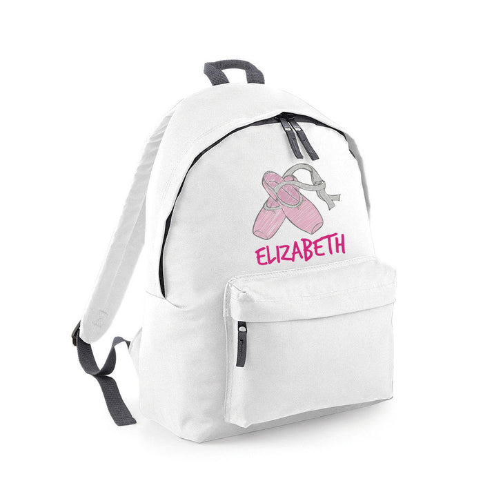 Personalised Custom Customised Kids Name Ballet Dancing Shoes Backpack Rucksack