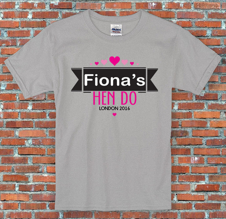 Hen Do Printed Personalised Choose your Design Funny High Quality T Shirt S-2XL