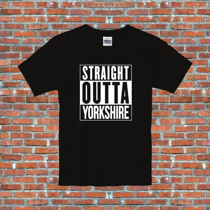 Straight outta Yorkshire Funny Gift Compton Parody T-Shirt S-2XL