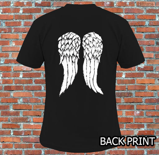 Walking Dead Daryl Wings Back Print T Shirt S M L XL 2XL
