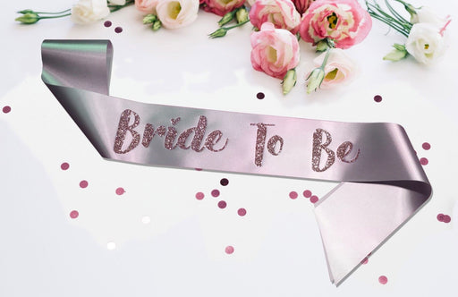 Premium Bride To Be Satin Married Engagement Party Sash Hen Do Blush Pink Silver