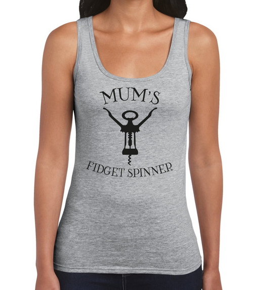 Mum's fidget spinner funny wine toy quote mother's gift ladies tank top vest