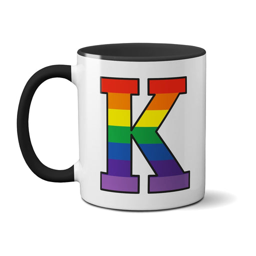 Gay Pride Alphabet Rainbow Coloured Ceramic Mug - Gay Pride Coffee Tea Cup (MUG)