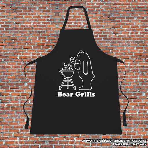 "Bear Grills" Cooking Apron Gift Fathers Day Mothers Day Funny Parody Printed