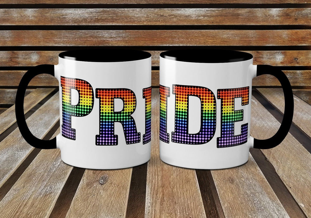 Pride Paillette Inspired Halftone Printed Mug - Rainbow Coloured - Gay Pride