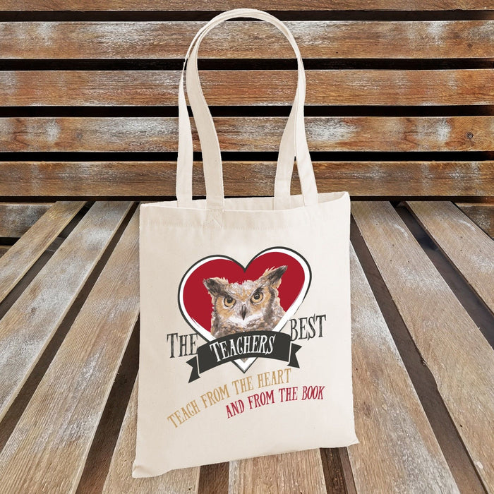 The Best Teachers Teach From the Heart and From The Book (RED HEART) Tote Bag