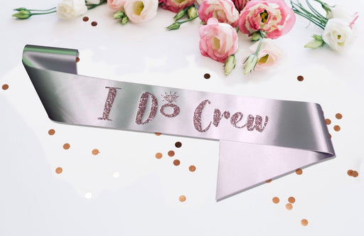 Premium I Do Crew Satin Married Engagement Party Sash Hen Do Blush Pink Silver