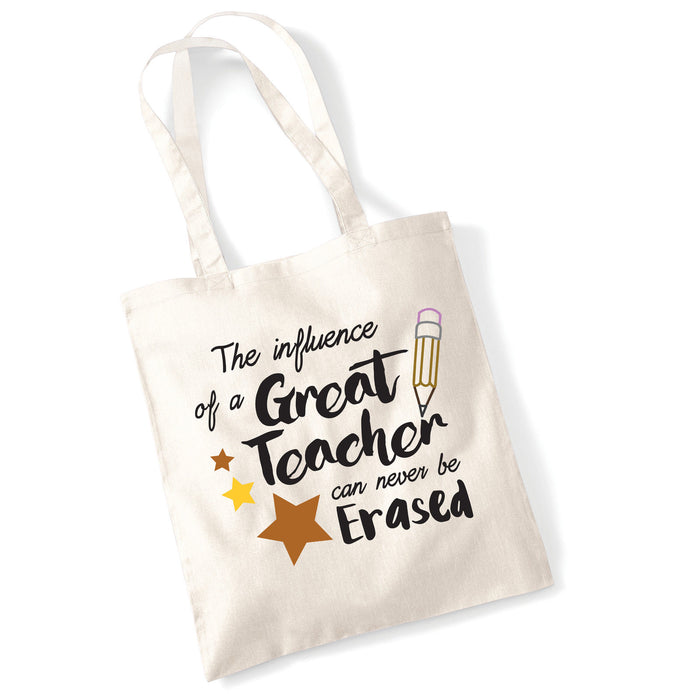 Great Teacher Can't Be Erased Leavers School Present End Year Present Tote Bag
