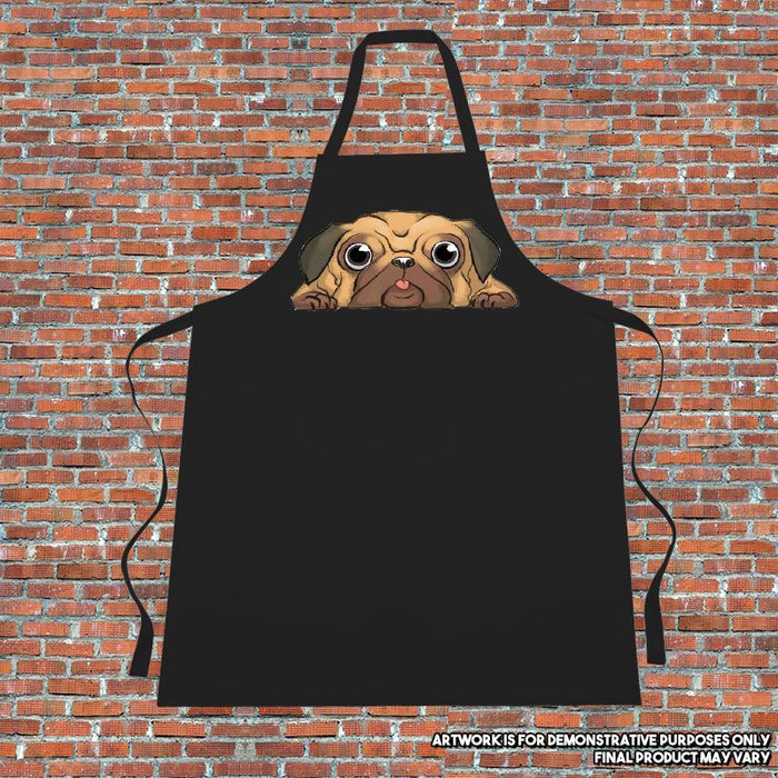 "Lazy Pug" Apron. Cooking. Kitchen.Retro.Pug