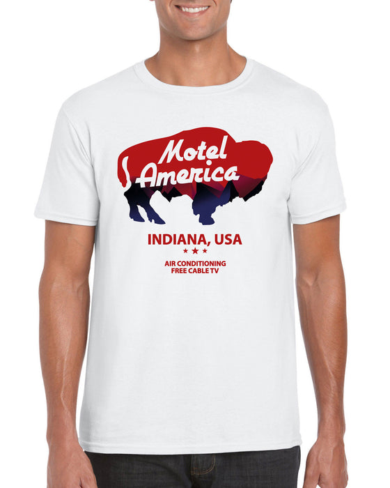 " Motel America " Shadow American Gods Cosplay Book TV Show Inspired T-Shirt