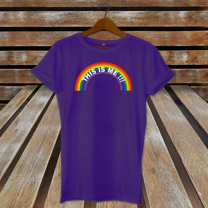 LGBT Pride T-Shirt This Is Me Rainbow  Festival Gay Lesbian Bisexual Transgender