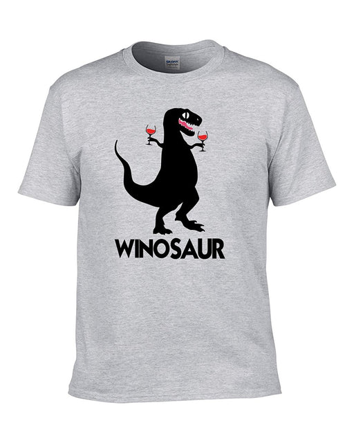 Winosaur Dinosaur Wine T-rex Funny Illustration Parody Graphic T-Shirt