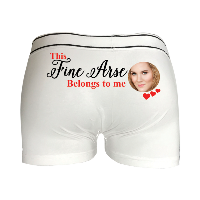 Valentines Day Fine Arse Gift Mens Personalised Printed Boxers