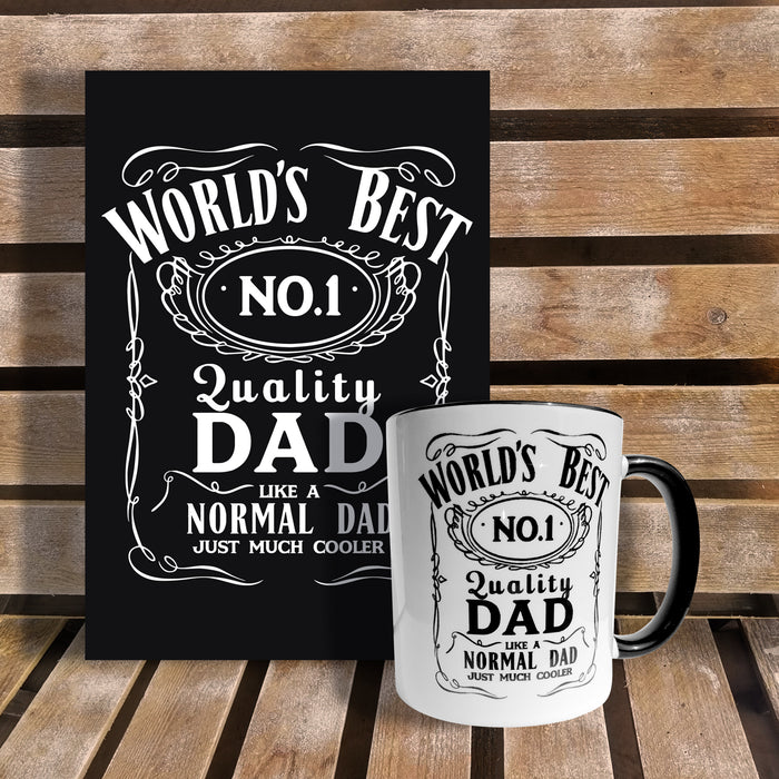 Worlds Best Number 1 Quality Dad Mug and Card Bundle