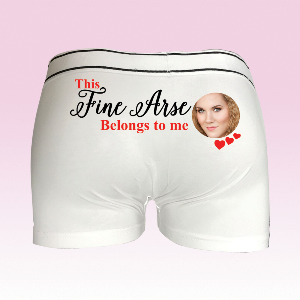 Valentines Day Fine Arse Gift Mens Personalised Printed Boxers funny S —  SmartyPants-UK